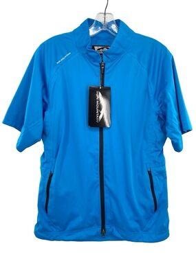 Sun Mountain Rainflex Blue Zip Up Performance Golf Waterproof Jacket New Small